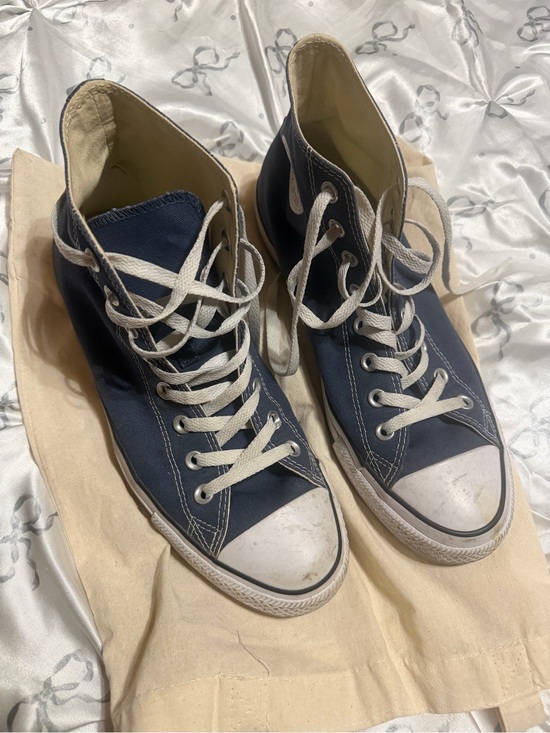 Converse Other - Converse Navy Blue High-Top Canvas Sneakers (Men’s 10, Women’s 12) used